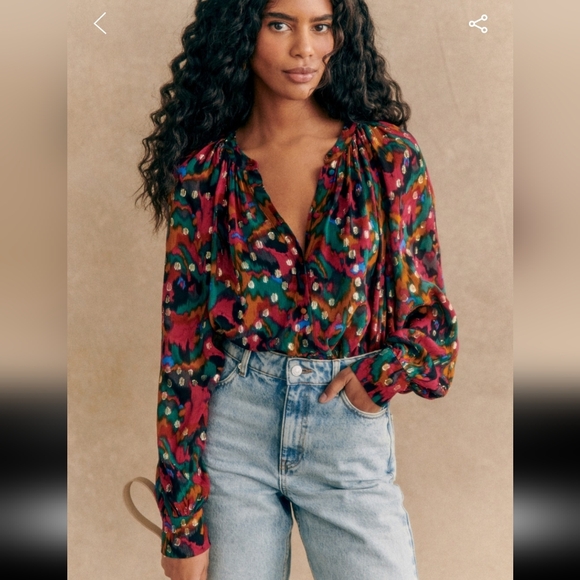 Sezane Lealys Lucky Print Shirt - Picture 2 of 6